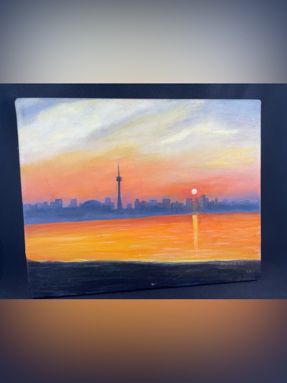Toronto Skyline Cityscape Original Canvas Painting